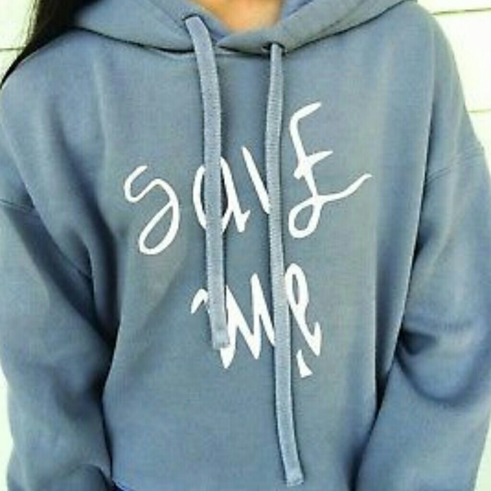 BTS Save me, I'm fine cropped hoodie, gray